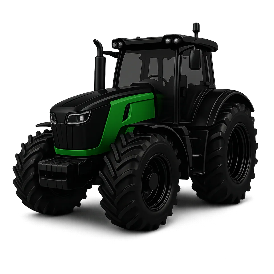 Tractor fitted with a GPS tracker and fuel sensor